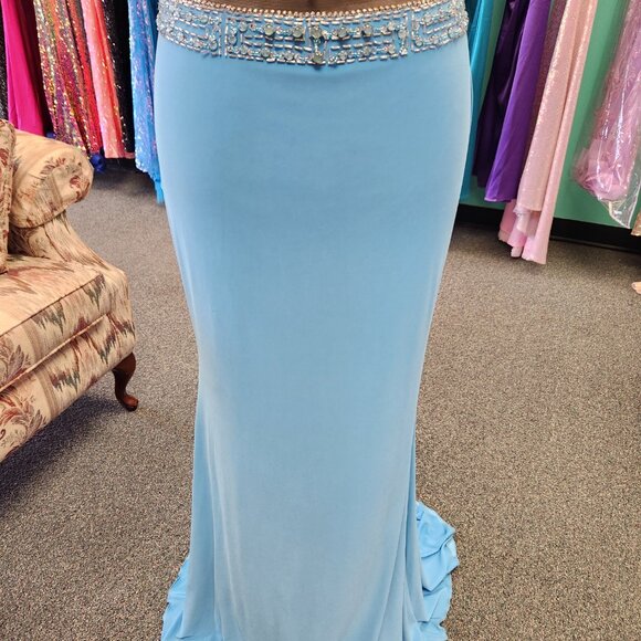 Karishma 16155 Aqua Size 14 Prom Dress/Formal Gown - Picture 3 of 8